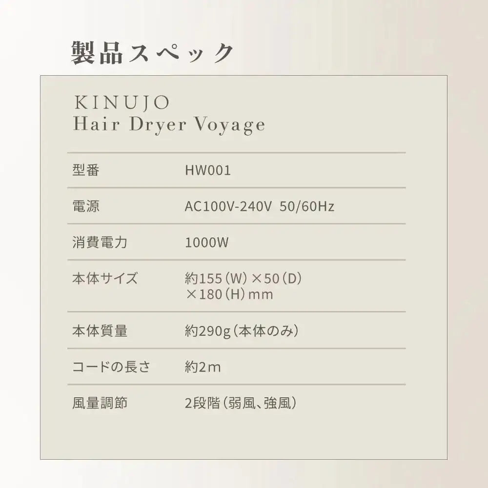 株式会社KINUJOKINUJO ヘアドライヤー Voyage（ボヤージュ）ヘアアイロン - アルバム オンラインストア